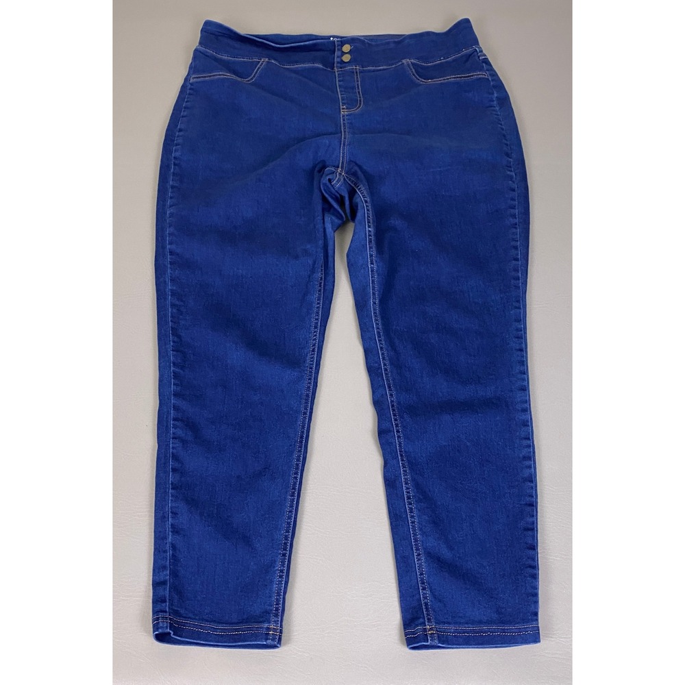 Terra & Sky Pull On Jeggings Jeans Plus Size 1X 16W-18W Medium Wash Blue Stretch